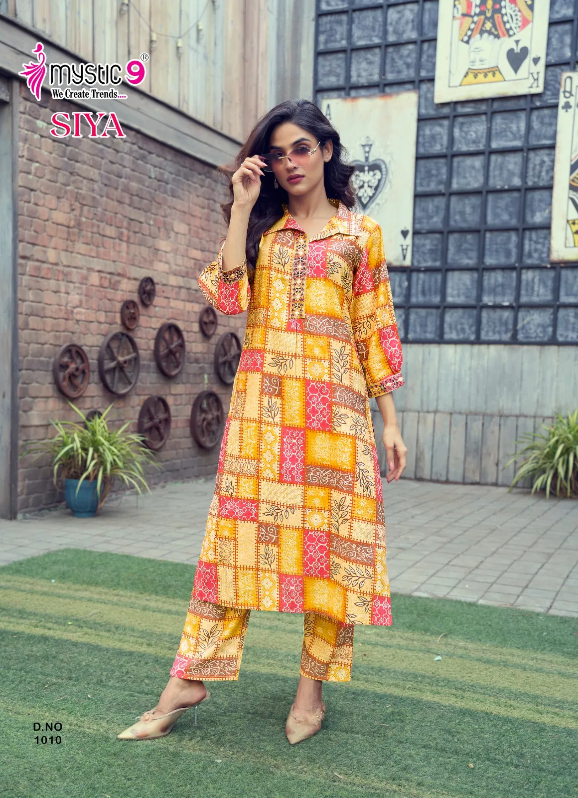 Siya Vol 1 By Mystic 9 Roman Silk Co Ord Set Kurti With Bottom Exporters In India